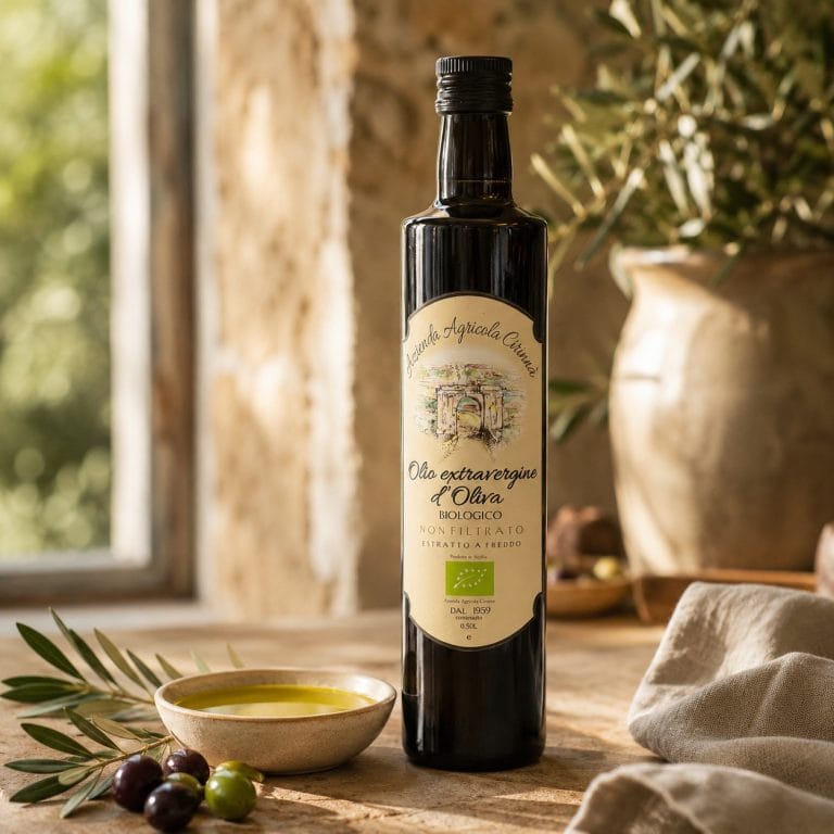 Oliwa z oliwek extra vergine BIO niefiltrowana 0,5 l – butelka
