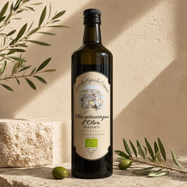 Oliwa z oliwek extra vergine BIO niefiltrowana 0,75 l – butelka
