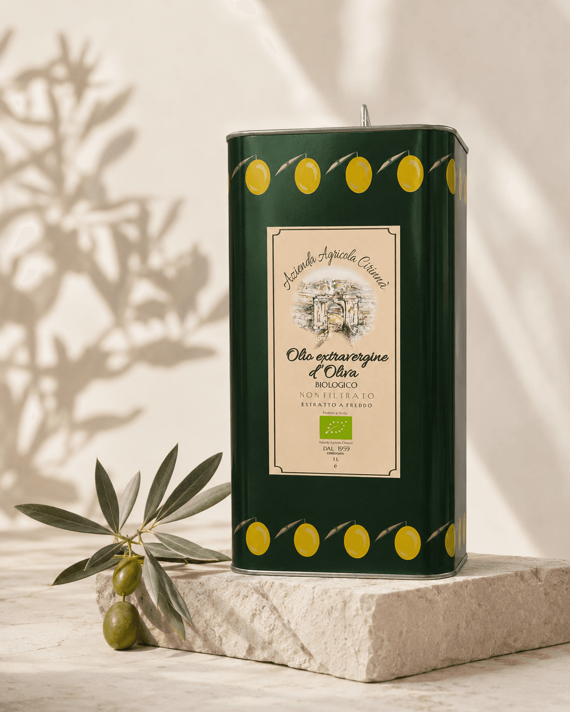 Oliwa z oliwek extra vergine BIO niefiltrowana 3 l – puszka Azienda Agricola Cirinnà